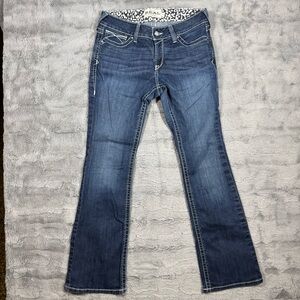 Ariat Blue Flare & Wide Leg Jeans with Distressed Details